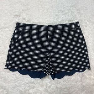 CLUB MONACO Shorts Navy Blue Polka Dot Scalloped Hem Size 4